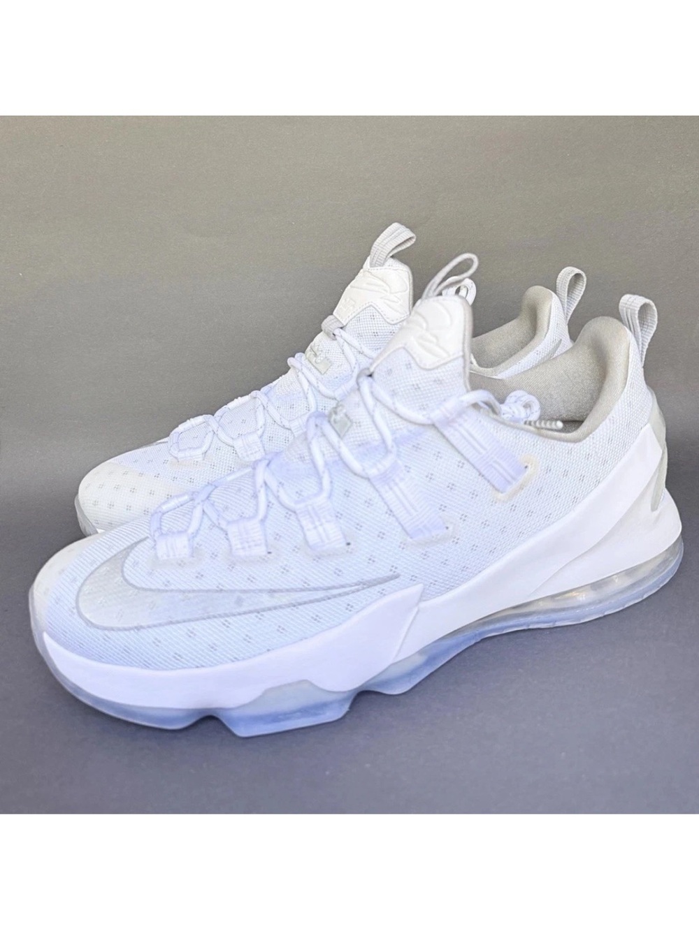 Nike LeBron 13 Low Metallic Silver White Light Iron Mens Sneakers Sz 14